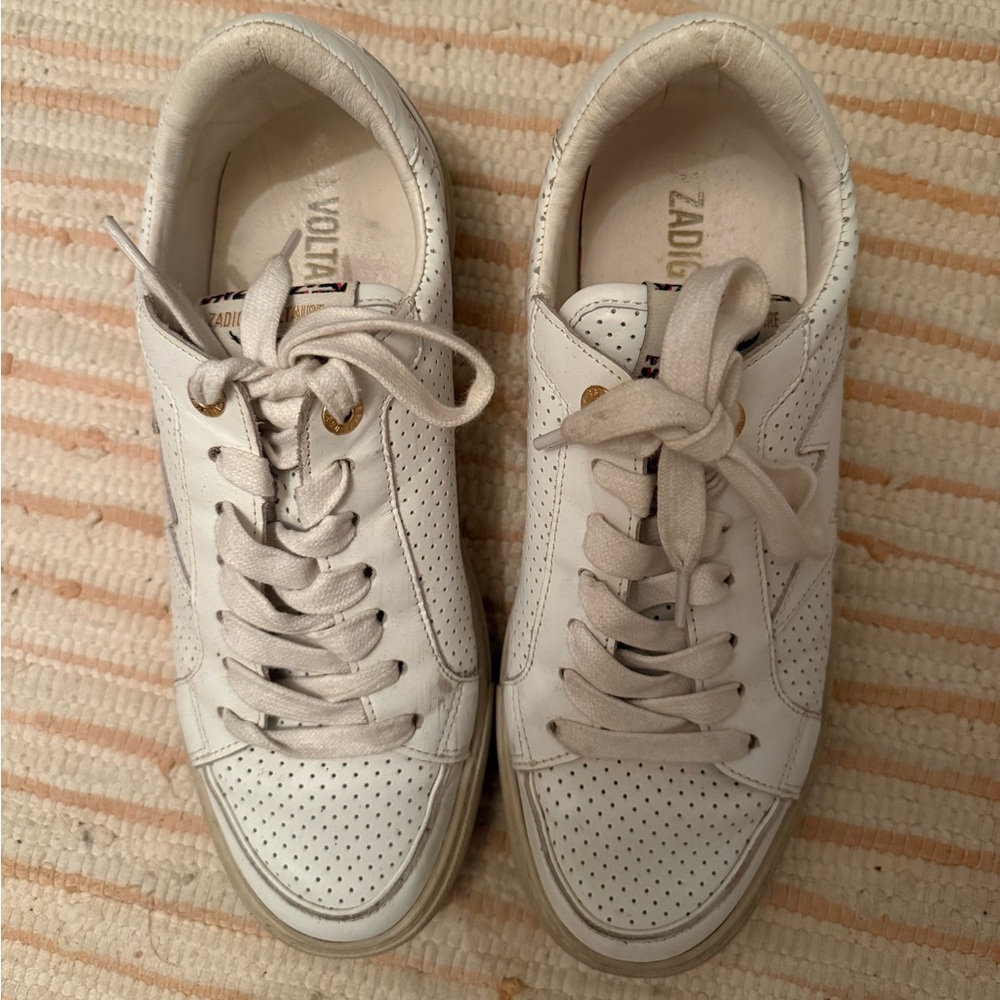Zadig & Voltaire Perforated White Sneakers